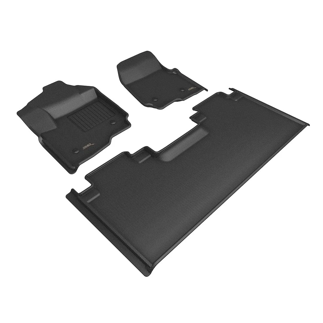 L1FR16001509 – 3D MATS/U-AC Floor Liner, Black Custom Fit Raised Edge Thermoplastic Rubber Of Carbon Fiber Texture 3 ...